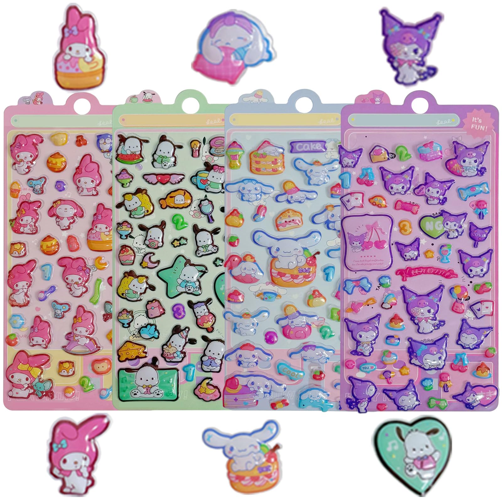 Amazon | 【4枚セット】 3Dシール 立体シール ぷくぷく ぷっくり